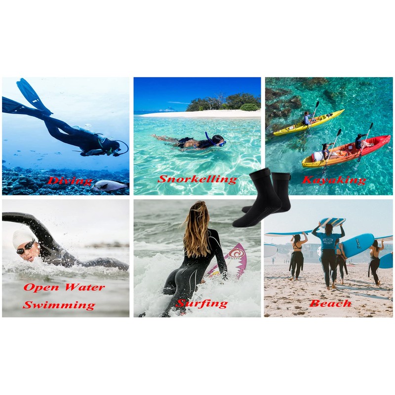 YDQUANI 3 mm Neoprene Wetsuit Socks Thermal Non-Slip Diving Socks