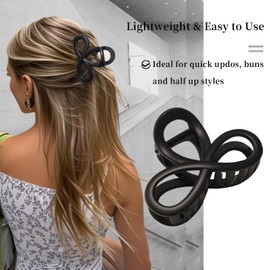 Markuii 3.3 Inch Hair Claw Clips, Unbreakable No Slip Jelly Claw Clip for Women's Thin & Medium Thick Fine Hair, 3 Pack