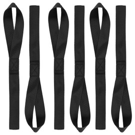 PATIKIL 12"x1" Soft Loop Tie Down Straps, 6Pcs 220lb Load Capacity 1100lb Breaking Strength Strap Loops for Securing ATV UTV Motorcycles Bikes Cargo, Black