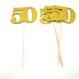 50th Centerpiece Sticks for 50th Anniversary Decorations College or High School Reunions or Company Celebrations and Galas Decorations 4CT