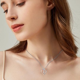 TOUPOP 16th Birthday Gifts Rose Heart Pendant Necklace Sterling Silver Sweet 16 Necklace Heart Butterfly 16 Years Old Jewelry Anniversary Christmas Gifts for Women Her Daughter