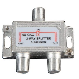 2 Way Indoor Splitter (5-2400MHZ) | Signal Splitter Aerial/Satellite Equipment, 1 X Qty - AE5352