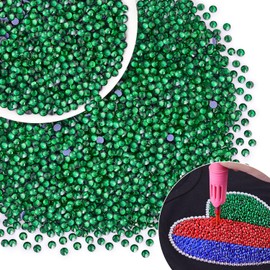 8000Pcs Hotfix Rhinestones for Clothing, Emerald Green SS10 Iron On Flatback Glass Gems, Bedazzler Crystals Rhinestones for Crafting Clothes Hats Shoes Fabric Bedazzling Decor Nail Art