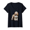 Womens Geometric Art Cockapoo Cockerpoo V-Neck T-Shirt