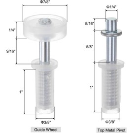 2pcs Bifold Door Hardware Kit Include Bifold Door Hardware Top Pivot and Guide Wheel Bi-fold Closet Door Hardware Kit for Folding Pocket Door Sliding Wardrobe Door Accordion Door Barn Door