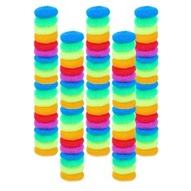 SeewtLice 100 Pcs Plastic Dish Scrubbers, Reusable Non-Scratch Nylon Scouring Pads Bulk for Kitchen Cleaning - Multi-Color Poly Mesh Dishwashing Pads