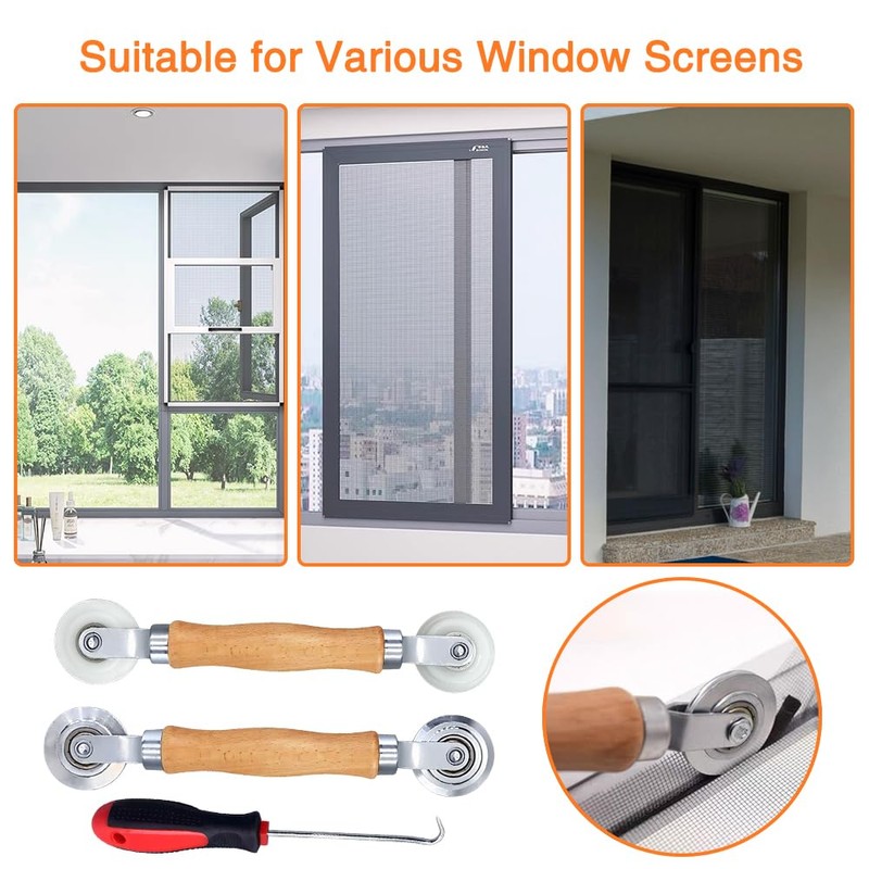 Golgner Pack of 3 Double Wheel Sealing Roller with Wooden