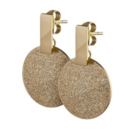 SMYKKO Nani Stud Earrings | Stainless Steel | Gold Plated | Women | Girls | Ladies | Steel | Earring | Brushed | Round, Stainless Steel