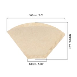 PATIKIL 2-4 Cup Cone Coffee Paper Filters 6.3x1.97x3.94 Inch Disposable Pour-Over Drip Brew for Cafe Office Home Pack of 80