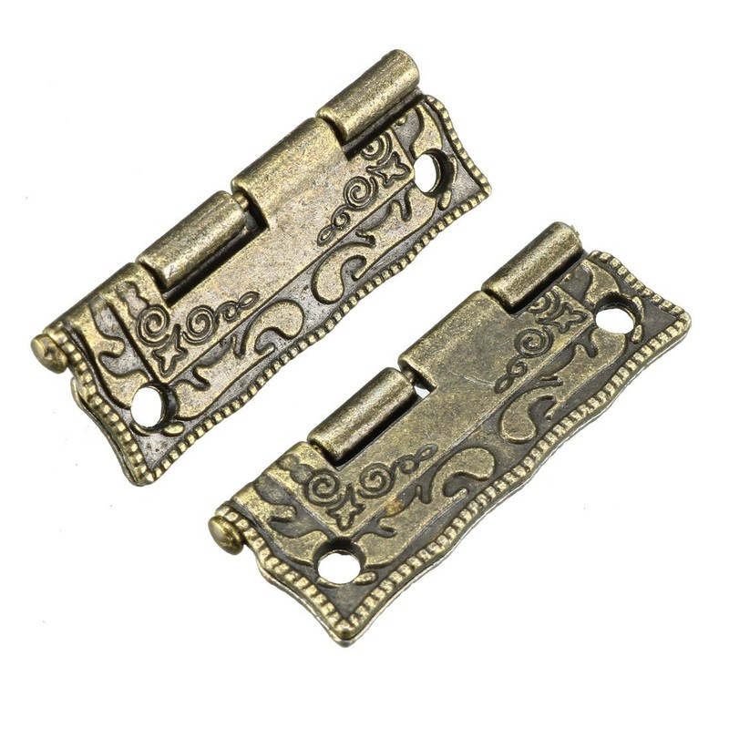 sourcing map 1.4" Antique Bronze Hinges Retro Carved Hinge Replacement