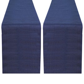RAJRANG Jute Table Runner | Burlap Fabric for Dining Table, Wedding and Party Decoration (Blue Depths, L-108" X W-12" - Pack of 2)