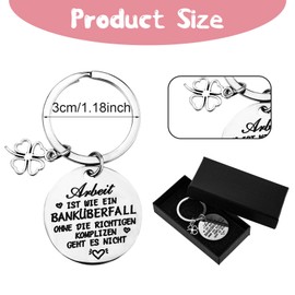 Grevosea Thank You Colleague Keychain Keyring Colleague Farewell Gift Colleague Work Is Like A Bank Robbery Keyring Stainless Steel Keyring Colleague, a