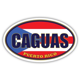 3"x5" Magnet | Caguas City Puerto Rico State Flag | PR Flag Caguas County Oval State Colors Magnetic Decal for Cars, Trucks, Fridge, Locker, Toolbox Lunchbox