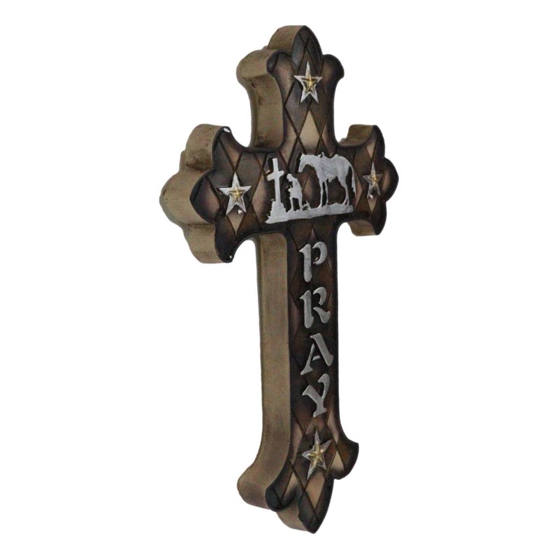 Western Kneeling Cowboy With Horse In Prayer At Calvary Fleur