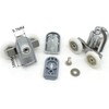 Shower Door Fixing Pulleys in Chrome - Top & Bottom
