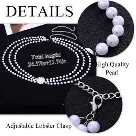 Urieo Pearl Waist Chain Belt Multilayer Rhinestone Silver Belly Chains Crystal Adjustable Beach Party Dress Body Jewelry for Women