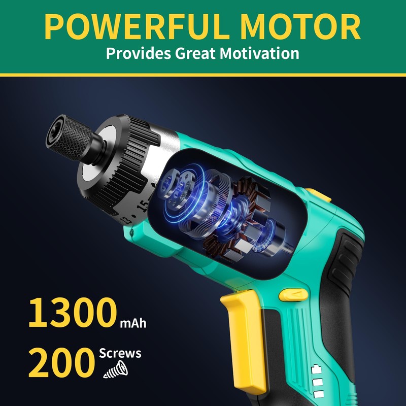 GRENPRO Electric Screwdriver Set Rechargeable, 3.6V Cordless Screwdriver Kit with