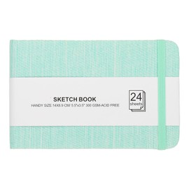 PATIKIL 5.5x3.5" Watercolor Sketchbook, 24 Sheet 300GSM/203lb Watercolor Paper Sketchbooks Acid Free Watercolor Journal Hardcover Artists Paper Pads for Painting, Blue