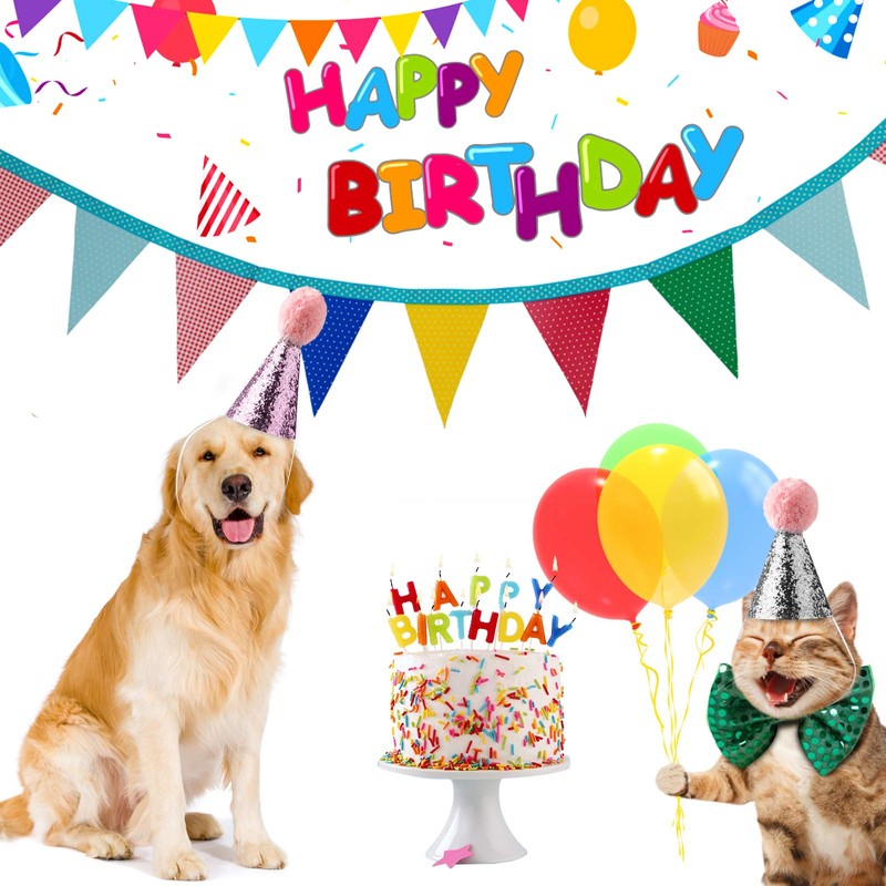 3pcs Dog Birthday Hat for Pets Party Decoration Supplies， Cat