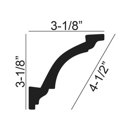 Outwater 4-1/2 inch x 3-1/8 inch x 3-1/8 inch x 96 inch Crown Moulding, 4 Pack, Primed White