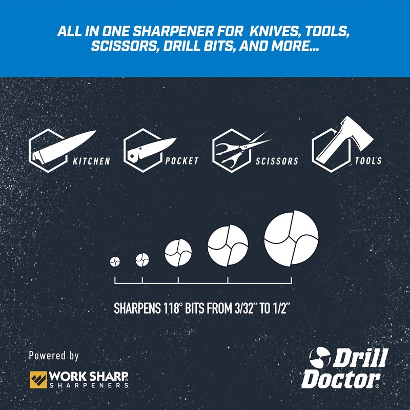 Drill Doctor X2 Drill Bit and Knife Sharpener With Removable