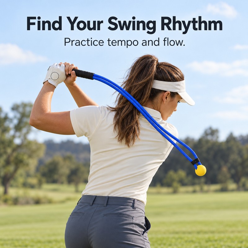 Golf Swing Rope Trainer for Beginners – Flexible Swing Tempo