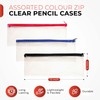 Janrax 13x5 inch Red Zip Clear Exam Pencil Case