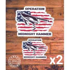 x2 Operation Midnight Hammer Bombing Iran Sticker Political Trump Sticker