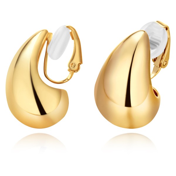 NATOSU Gold Ohrringe, Ohrclips aus 18 karätigem Gold, Ohrmanschetten Ohrringe