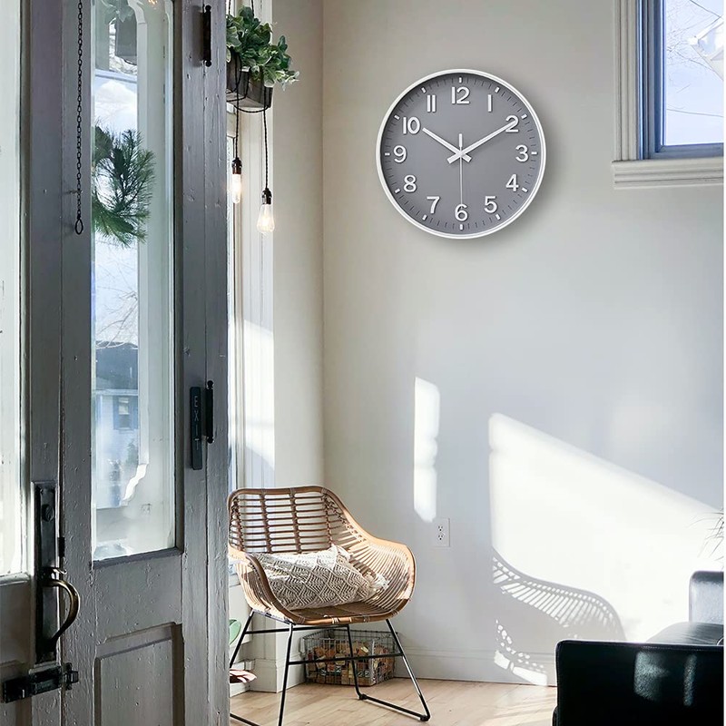 HZDHCLH 30 cm Silent Wall Clock Sweeping Second with Arabic