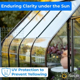 KastLite Polycarbonate Panel - 1/8 Inch Thick Cut to Size Plexiglass - Heat Resistant Clear Plastic Sheet for Crafts, Greenhouse Roofing & Window Glass Replacement