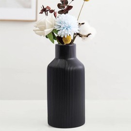 Hanaomaoyi Black Ceramic Flower Vase, Pampas Grass Small Vase for Decor, Dining Table, Shelf Decor, Mantel, Entry Decor and Centerpieces, Minimalist Modern, Bohemian, Suitable for Any Style