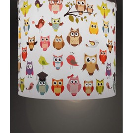 Additional Shade for EREKI lampshade 's Magnetic Connector, for Baby Nursery Room, Kids Boys Girls Ceiling Pendant Light Shade (Owls)