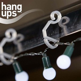 Hang Ups 100 Clear Plastic Gutter Hooks Outdoor Light Hooks Clips, Shingle Hooks for Christmas Decoration Outside String Lights, Seasonal Fairy Light