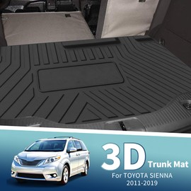 ACROPIX Flat Face Cargo Liner Rear Trunk Mat Trunk Cargo Luggage Boot Tray Mat Stripes and Triangles Pattern for Toyota Sienna 2011-2019 Anti-Slip