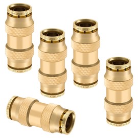 Boeray 5/8" Quick Push to Connect Fittings Brass Union Straight Joint DOT Approved 5/8 inch tube OD Air Line Adapter Air Spring Suspension Kit for Car Truck Trailers and Air Brake System 5pcs