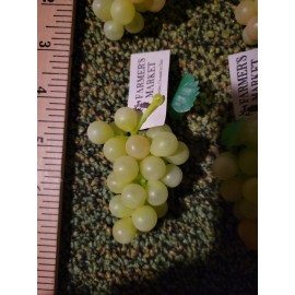 Farmers Market Mini Grapes Lot of 4 Plastic Grapes Wedding Favor Small Wine Decor 3" Green New