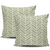 WEINIYA Sofa Decoration Pillowcases 2 Pack Green and White Herringbone