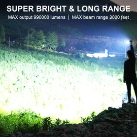 ZAPYHNG Flashlights High Lumens, Rechargeable Flashlights, High Lumens Led Flashlight, Super Bright Led Flashlight, Suitable for Camping and Emergency Situations
