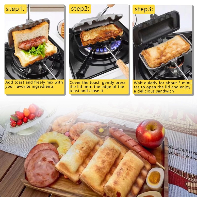 NMIGNH Hot Sandwich Maker, Double-Sided Sandwich Baking Pan,Double Sided Frying