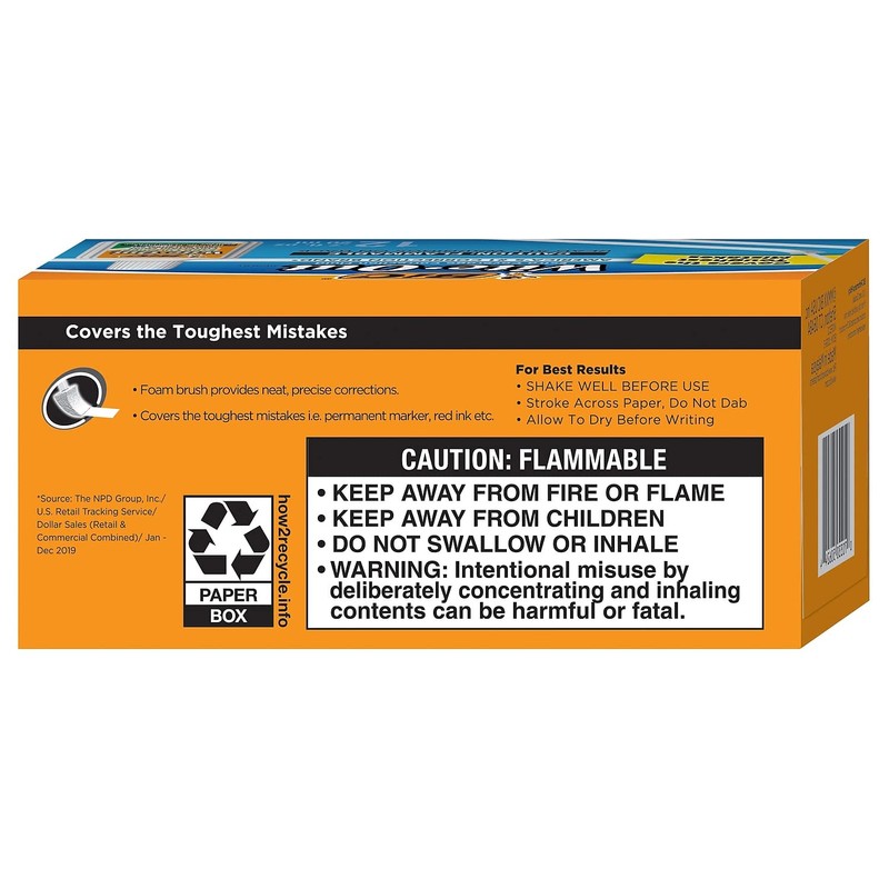 BIC WOFEC12WE Wite-Out Extra Coverage Correction Fluid, 20 ml Bottle,