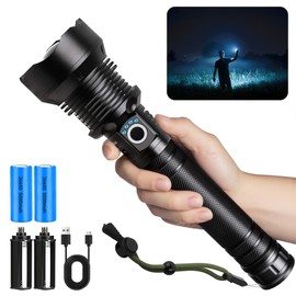 ShineRover Rechargeable LED Flashlights, High Lumens Super Bright Tactical Flashlights with 5 Modes & Waterproof, Powerful Handheld Flashlight for Camping Emergencies Hiking