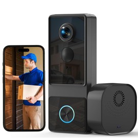 Advwin Video Doorbell Camera with Chime, 1080P HD Wireless Smart Doorbell, Home Security System with IP66 Waterproof, PIR Motion Detection, Voice Changer, Motion Zones