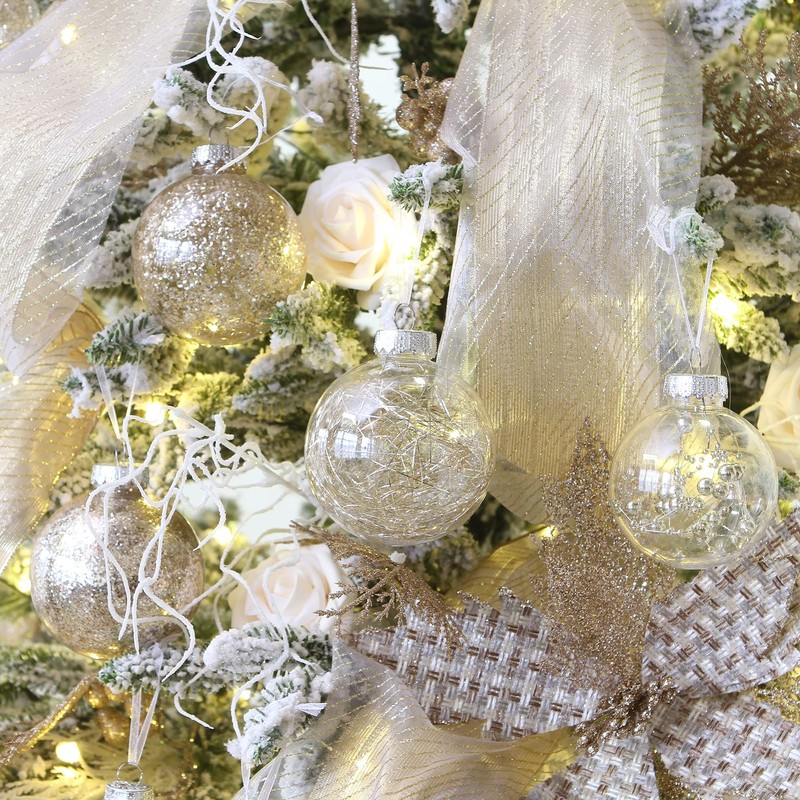 Sea Team 60mm/2.36" Shatterproof Clear Plastic Christmas Ball Ornaments Decorative