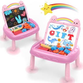 Cokzer Unicorn Gift for 1-2 Years Old Girl, Magnetic Drawing Board with Magnetic Letters and Numbers, Portable Toddler Educational Toy, Birthday Christmas Gift for 1-2 Years Old Girl (Pink)