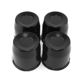 RTrhinotuning 4.25in Black Wheel Center Caps for Trailer Truck RV SUV Rims Push Through Hub Caps 4.33” Tall