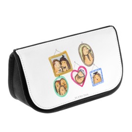 Mr. & Mrs. Panda Hedgehog Family Cosmetic Bag, White, Hand Drawn