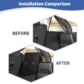 JOSHELA for Jeep JLU Right Side Trunk Safe Box with Security Lock for Jeep Wrangler JLU 2018-2023 4DR without Trunk Speaker Black Metal Storage Accessories