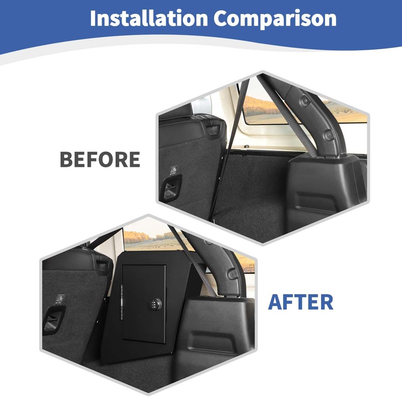 JOSHELA for Jeep JLU Right Side Trunk Safe Box with