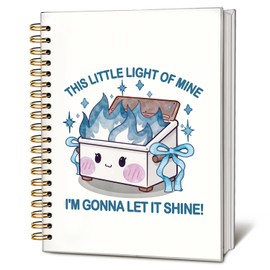 LIANGW Cute Dumpster Fire Notebook Journal for women, Blue Bow Cute Spiral Notebooks for Women Girls,Dumpster Fire Gifts, Funny Office Gifts for Coworkers, 5.5x8.3 Inch